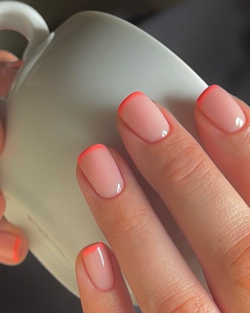 orange natural nails
