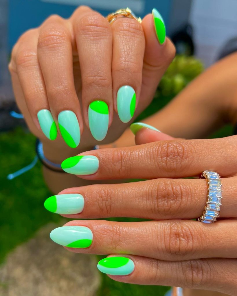 parrot almond acrylic nails