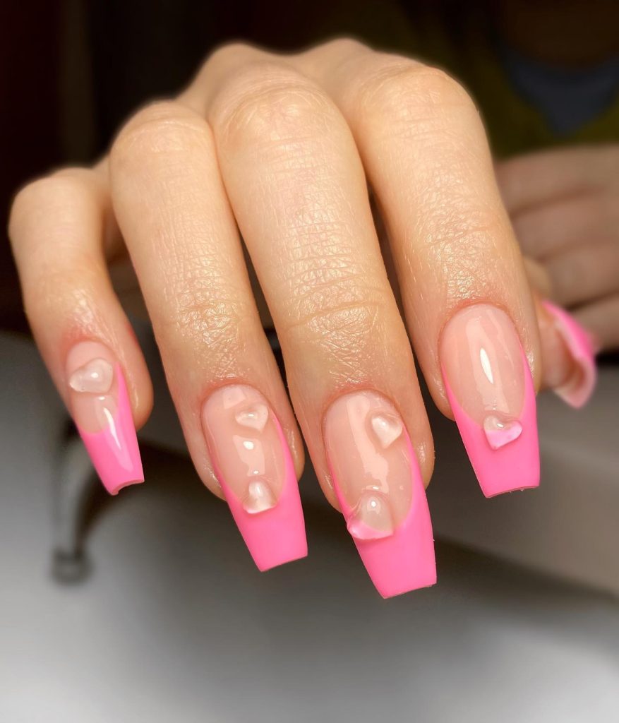pink 3d nails