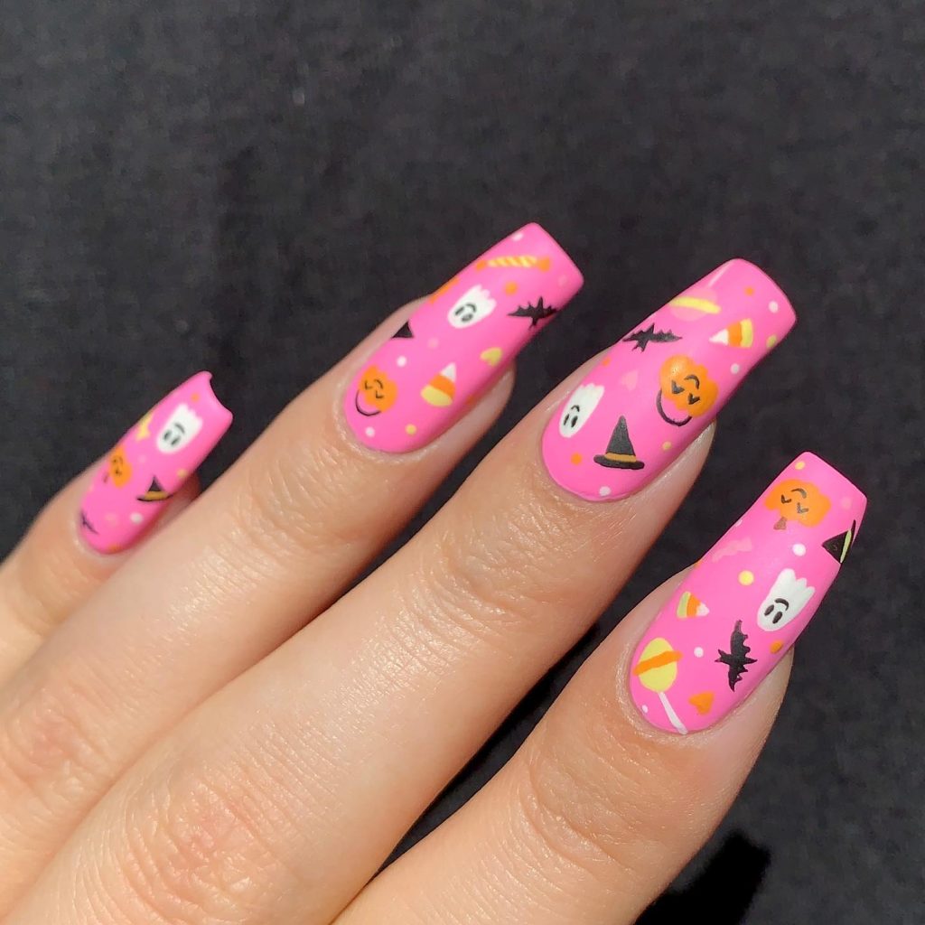 pink funky nails