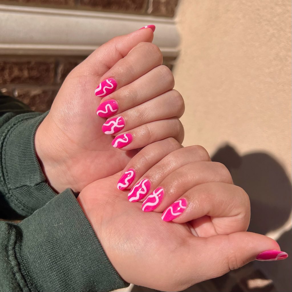 pink hot nails
