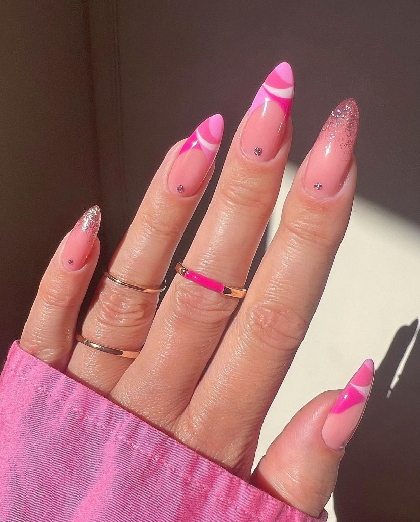 pink lovely nails