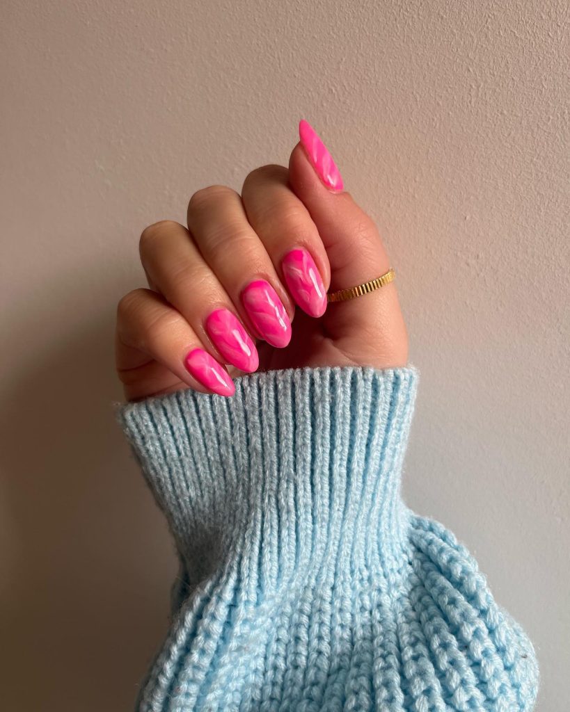 pink marble nails