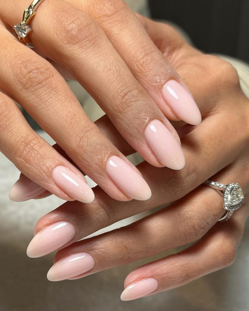 pink natural nails