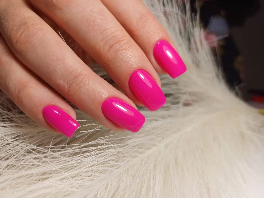 pink simple nails