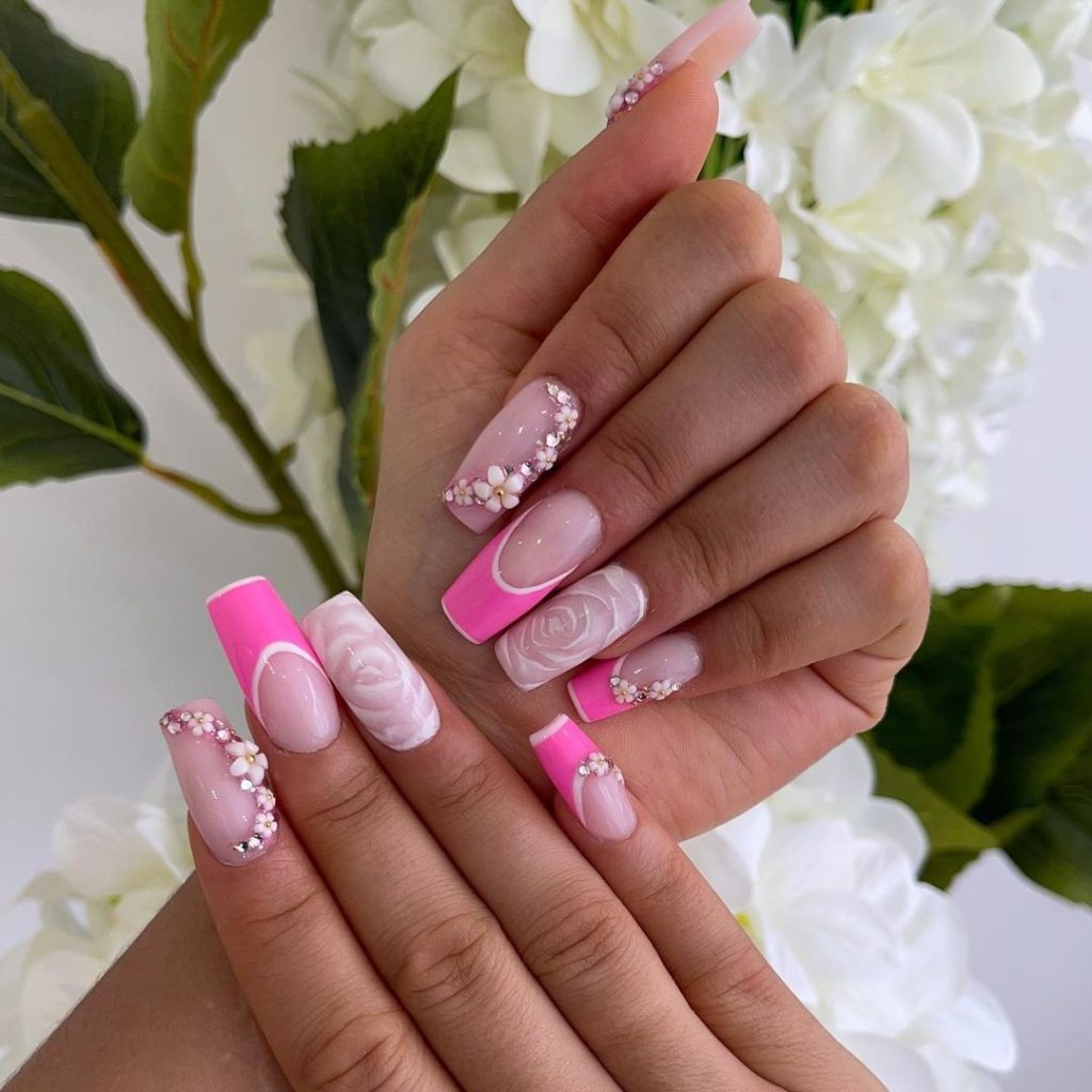 pink stunning nails