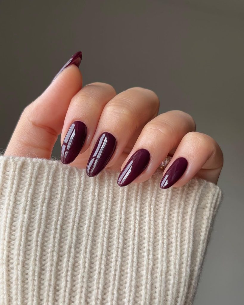 plum gel nails