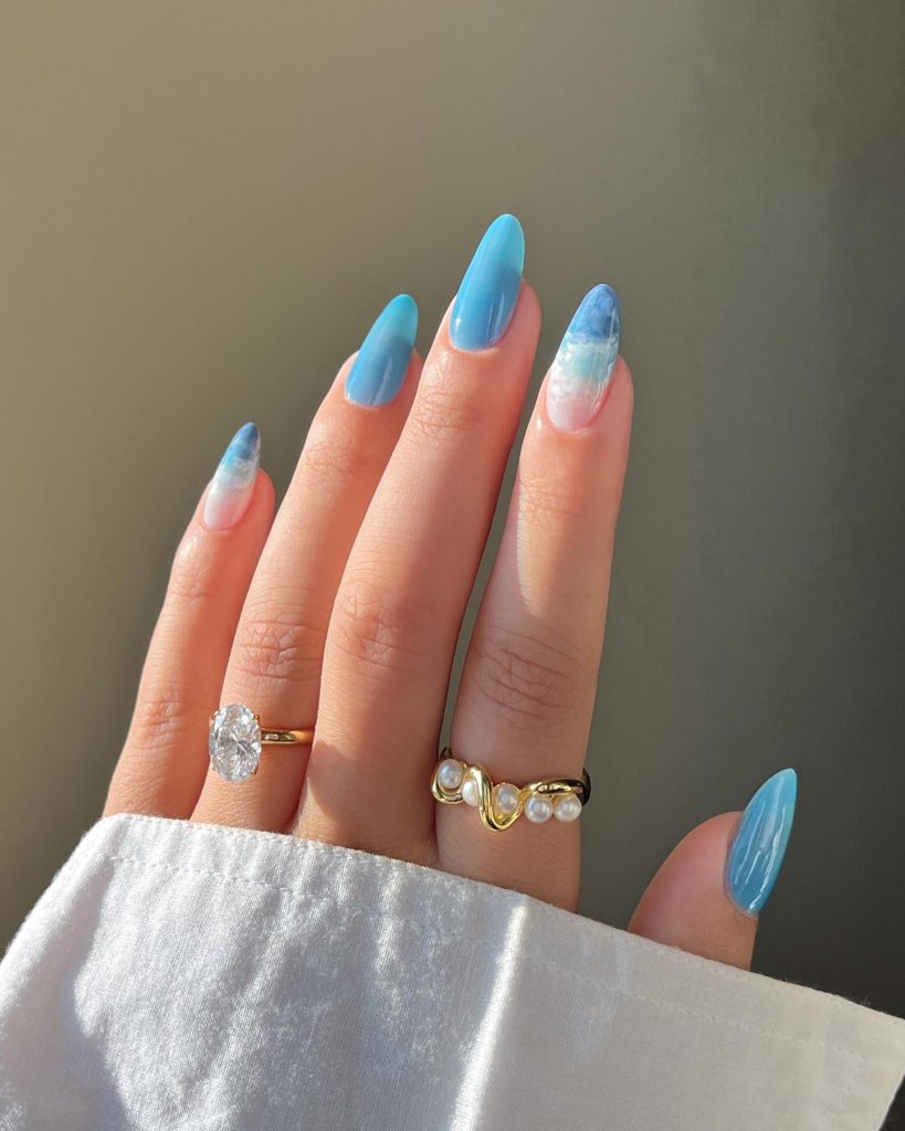 pool almond acrylic nails