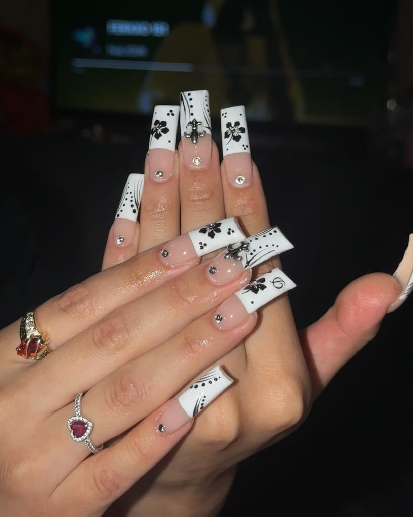 pretty white acrylic nails