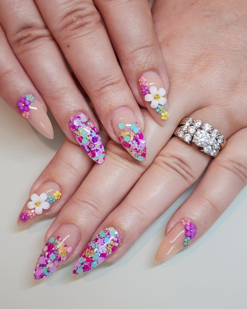 printed spring nails