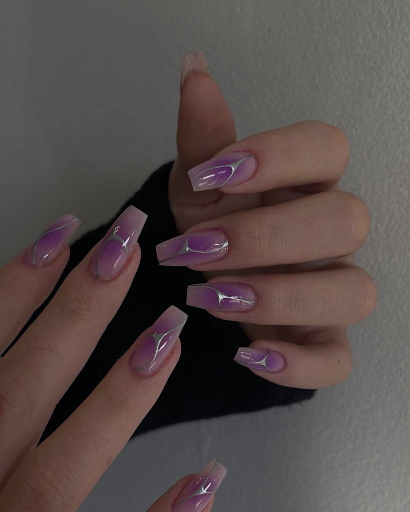 purple aura nails