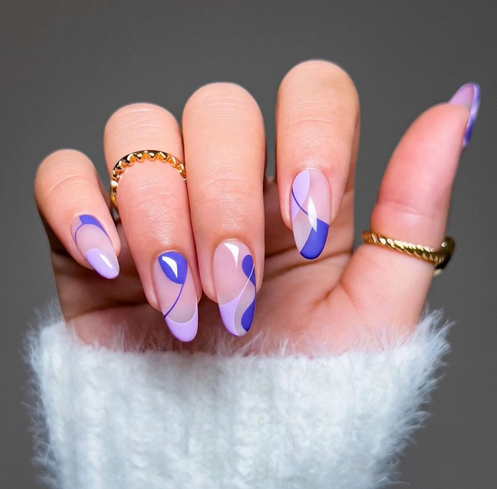 purple cute nails