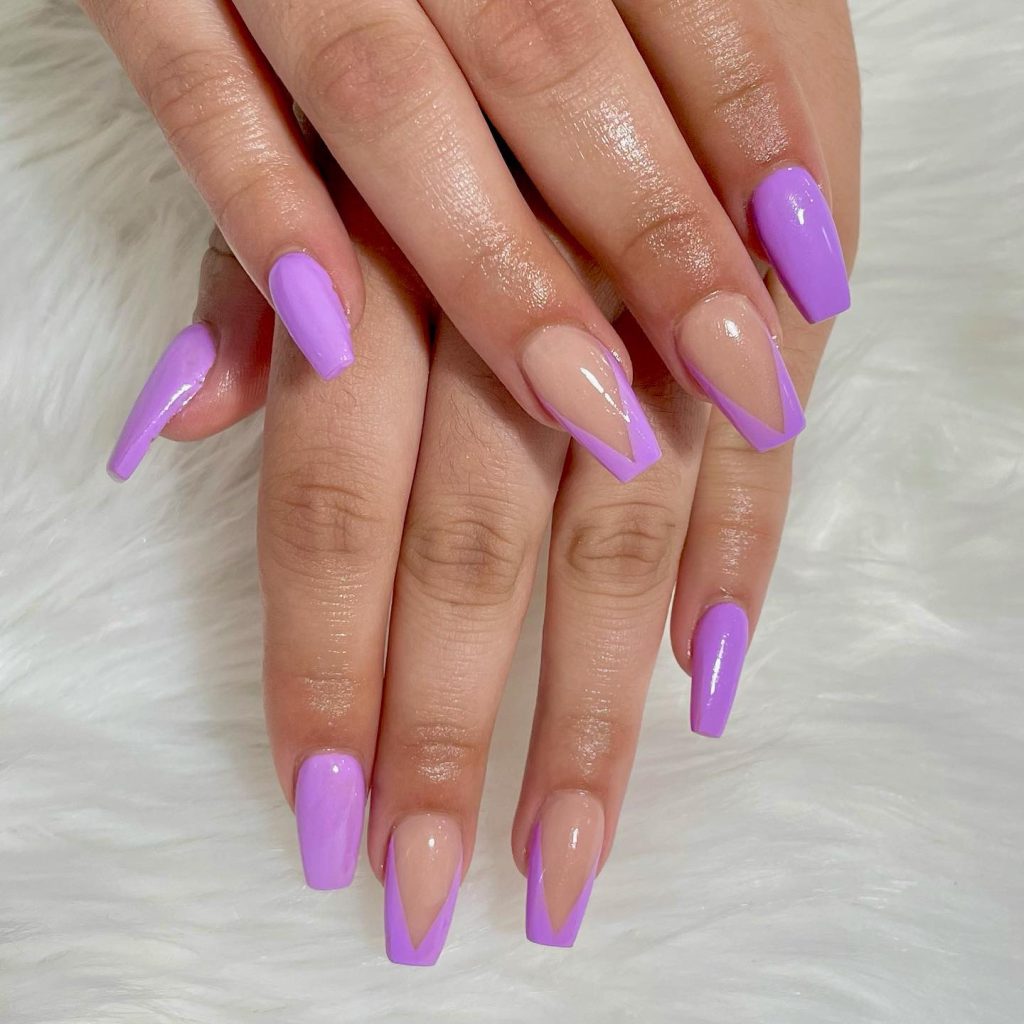 purple french nails