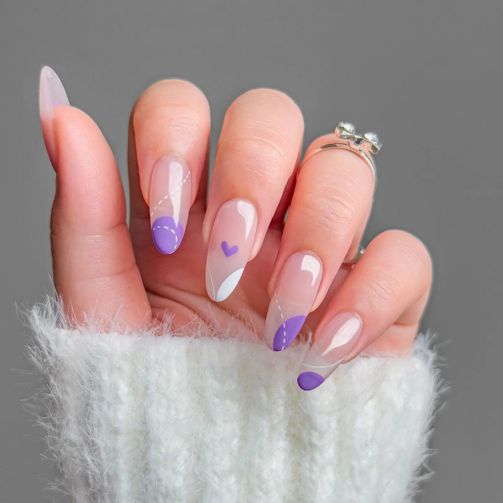 purple heart nails