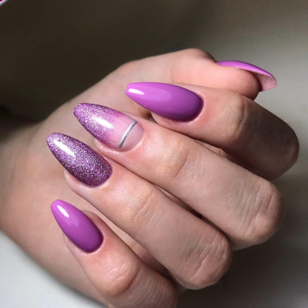 purple shimmery nails