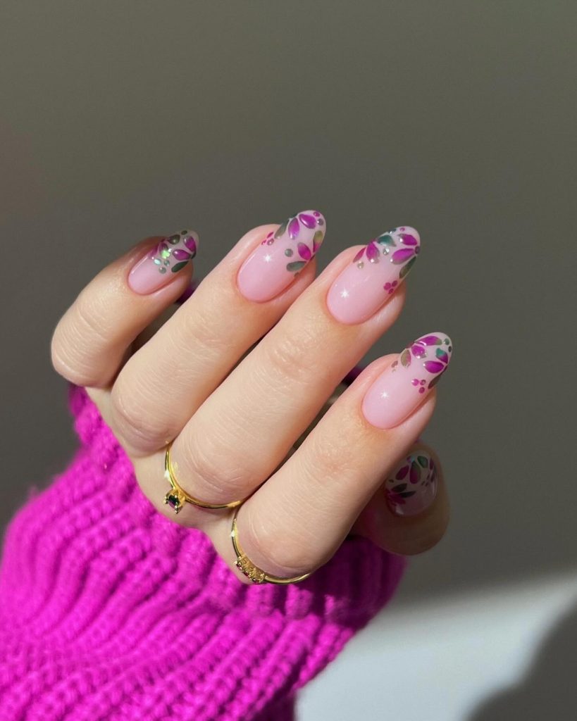 purple spring nails