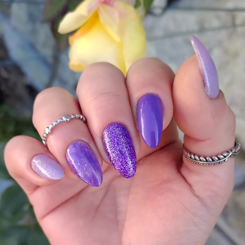 purple stunning nails