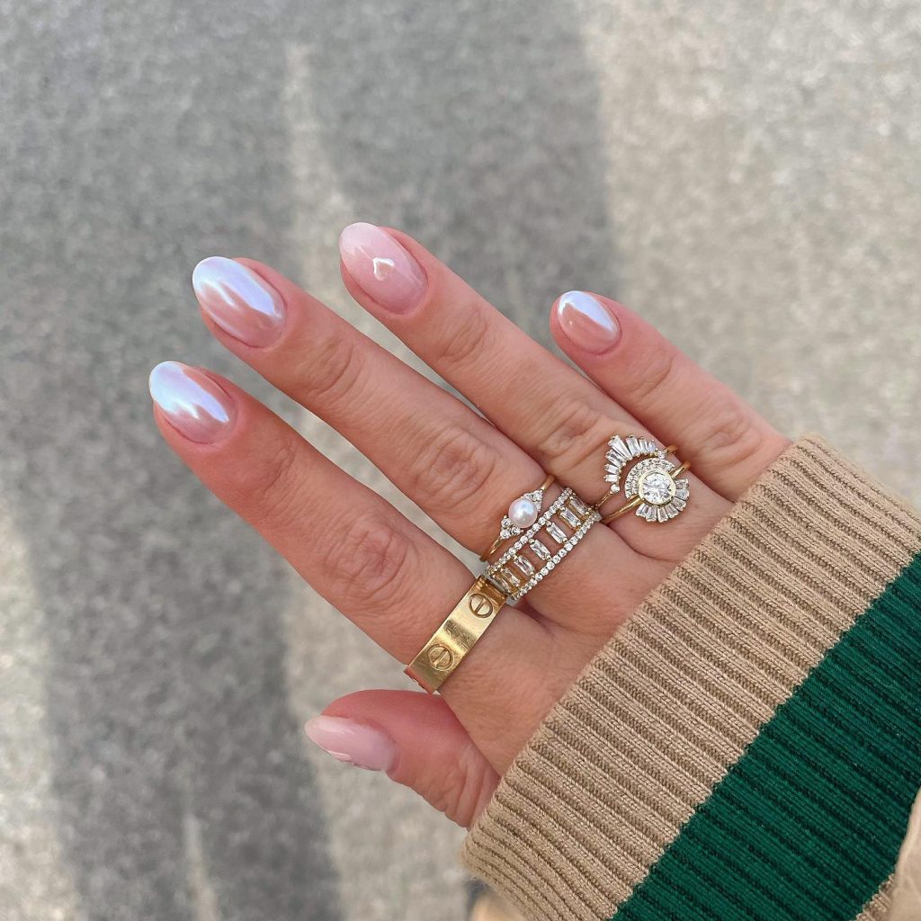 shiny natural nails
