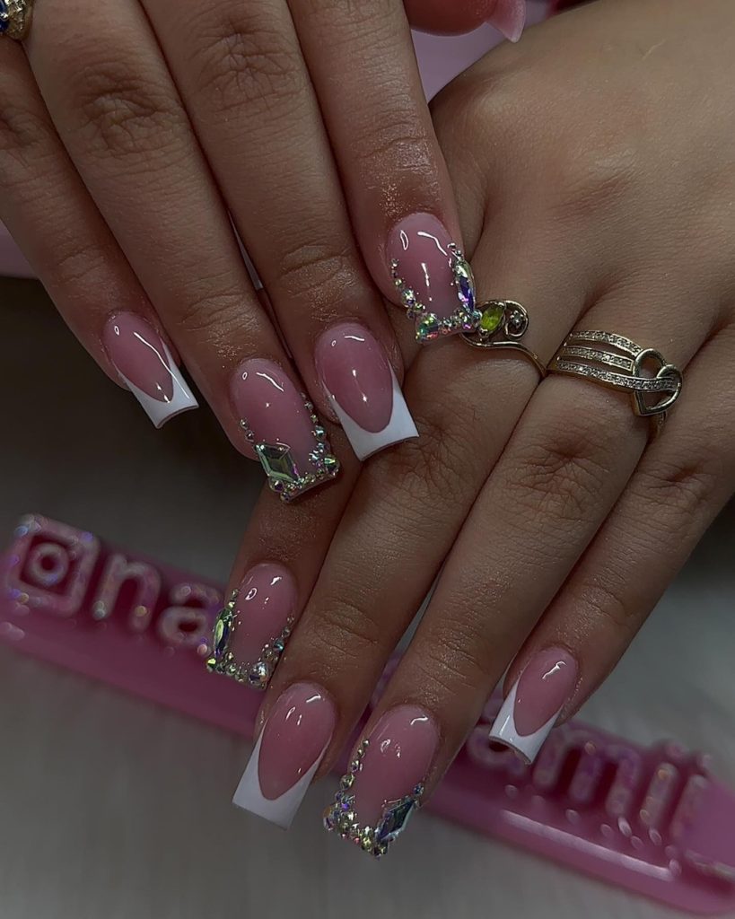 short swarovski nails