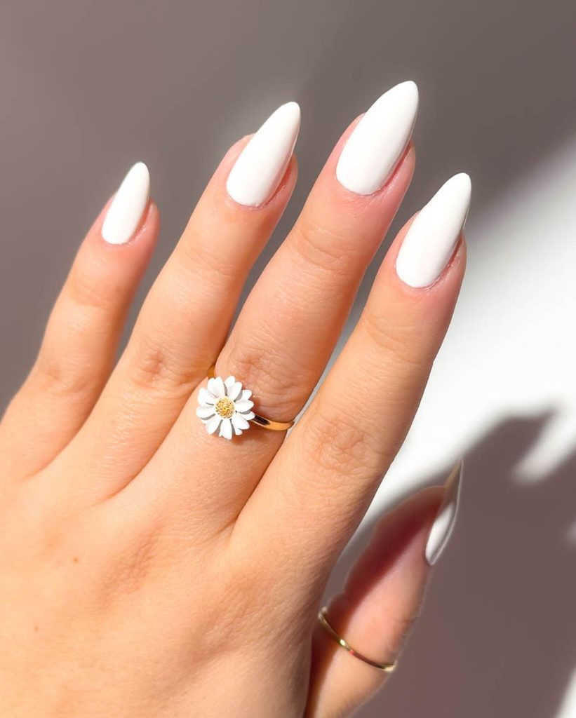 simple white nails