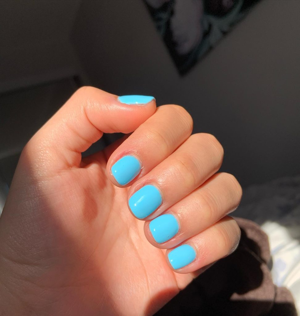 skyblue short nails