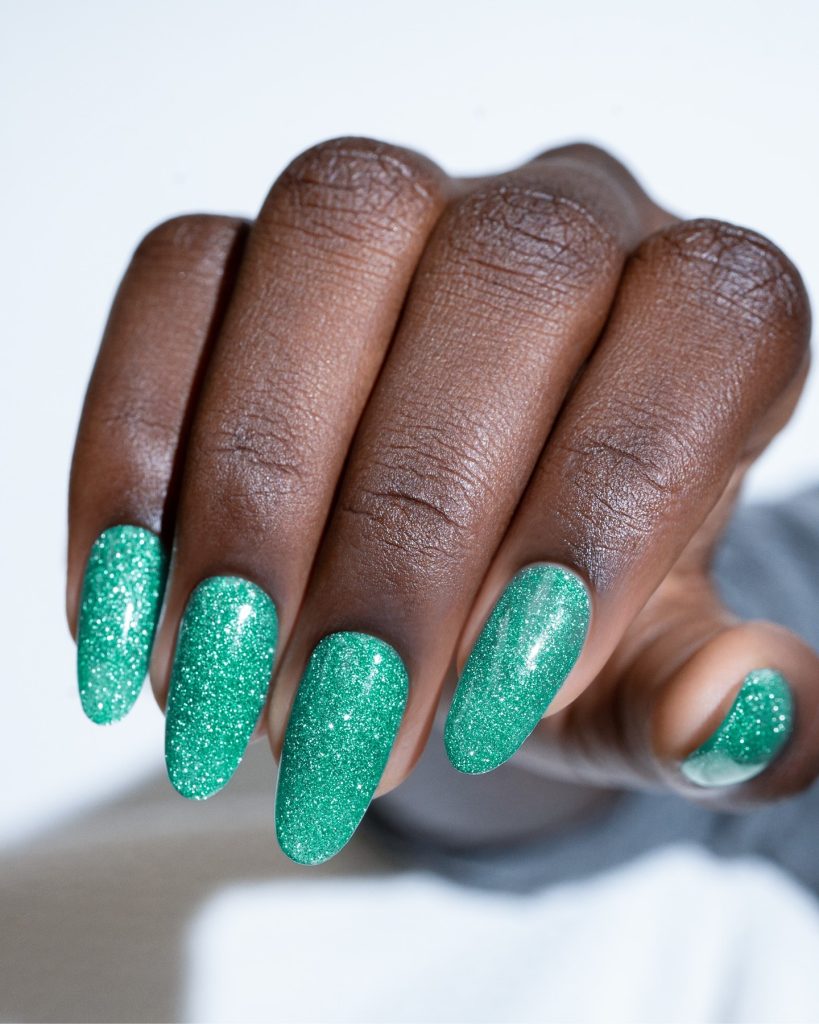 soft glitter nails