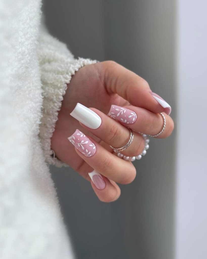spring white nails