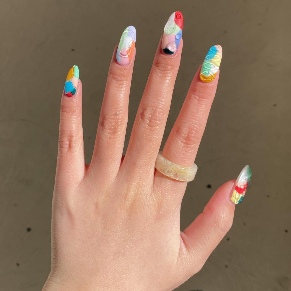 textured spring nails