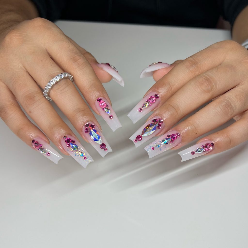 trendy swarovski nails