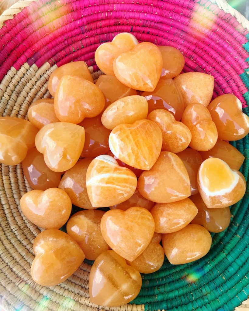 Orange Calcite crystal