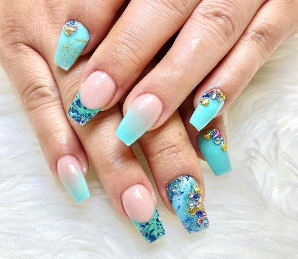 acrylic beach nails