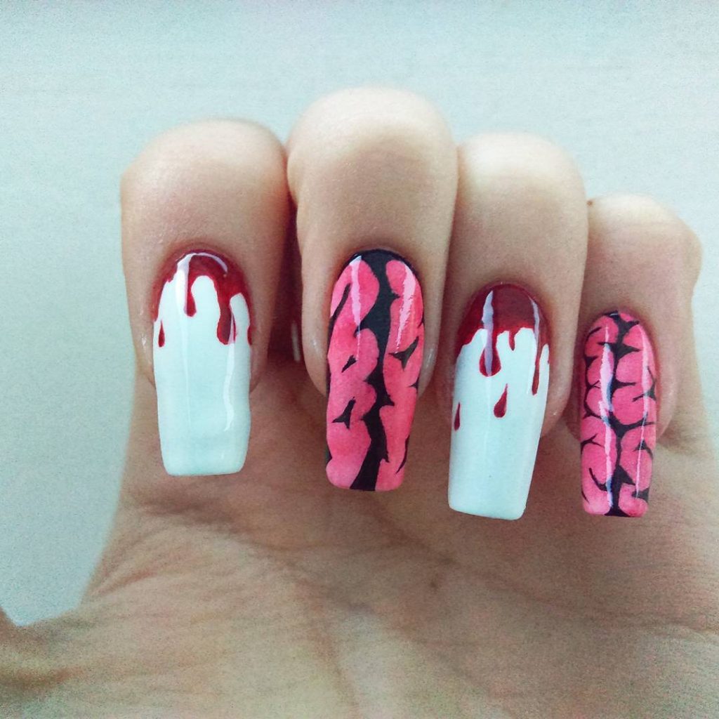 blood hallowen nails
