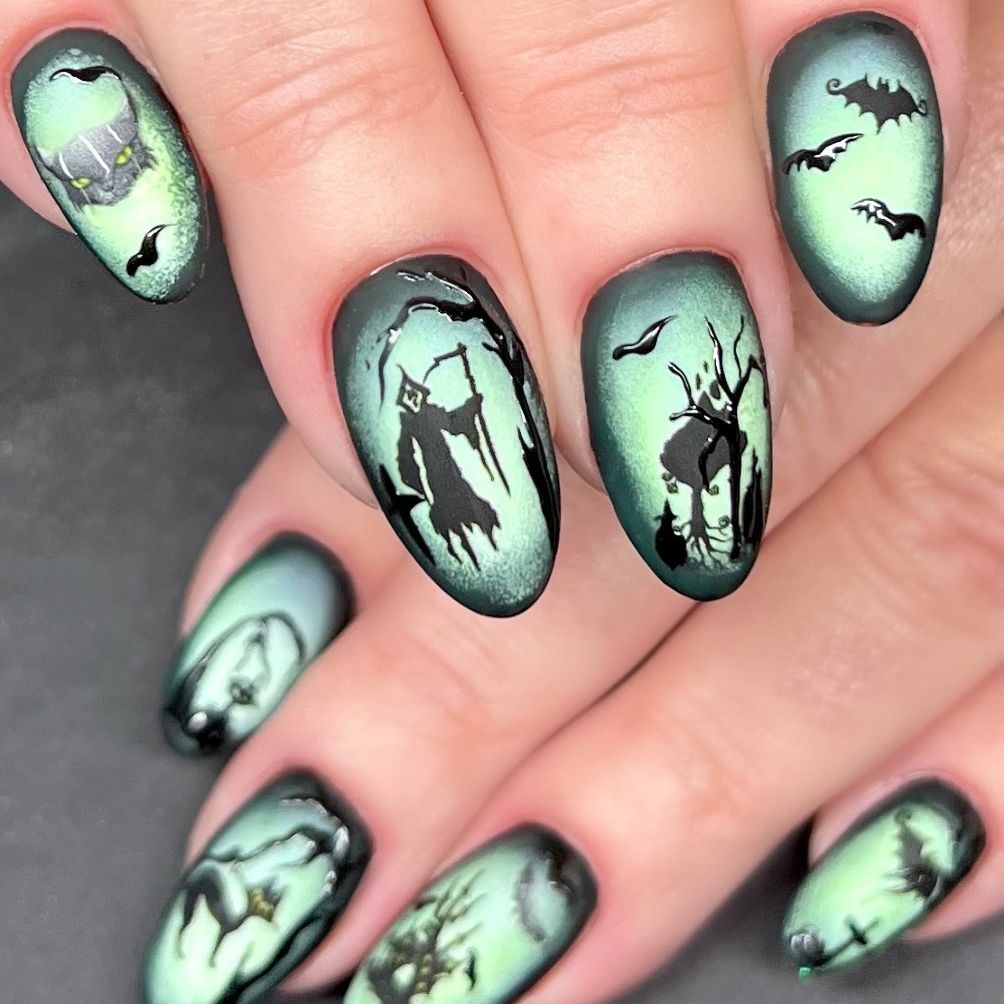 classy hallowen nails