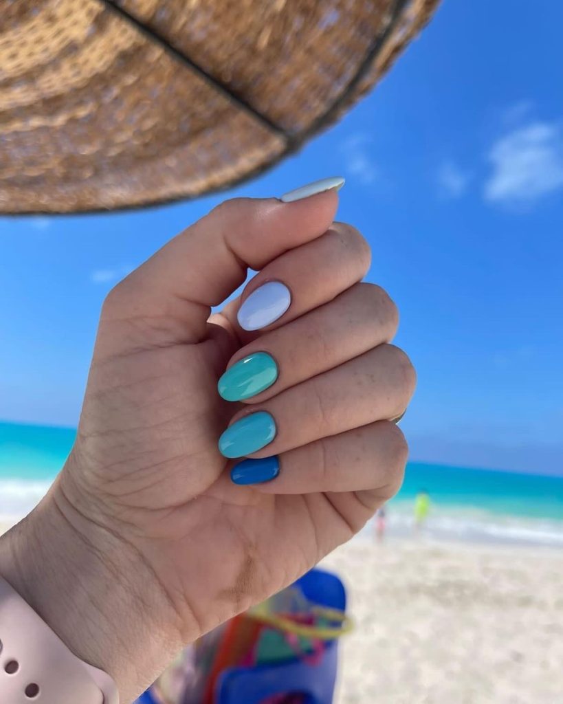 colorful beach nails