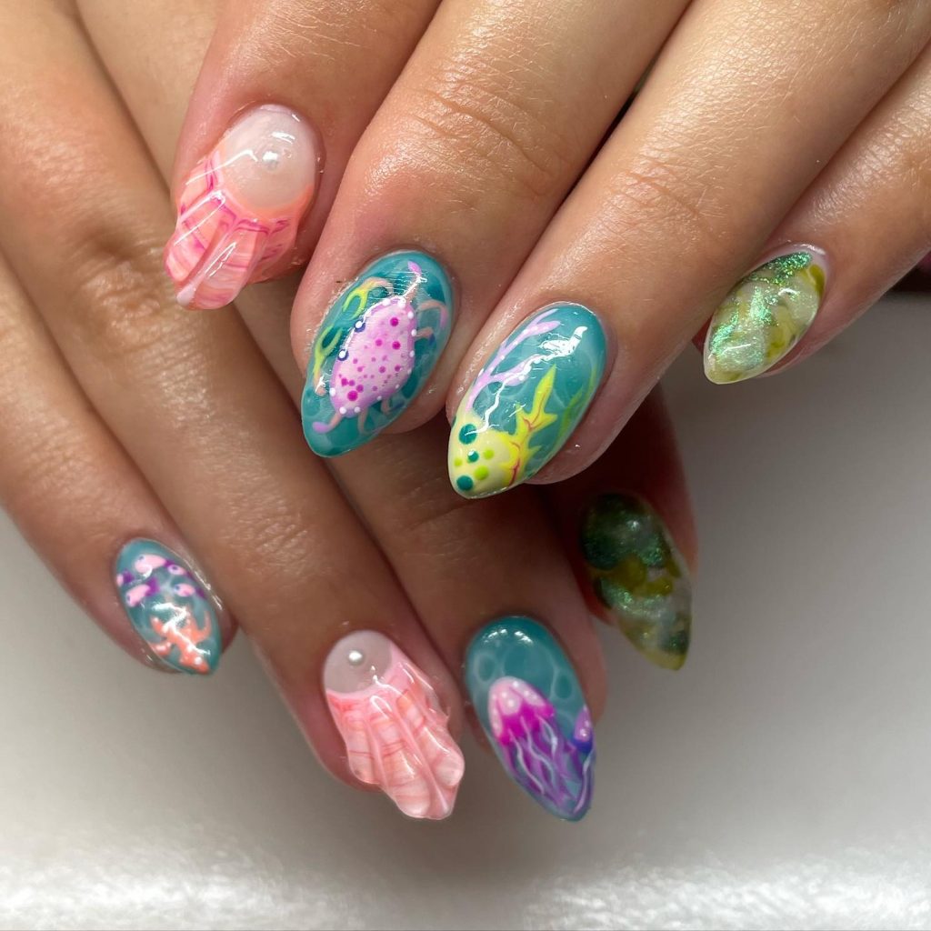colorful sea nails