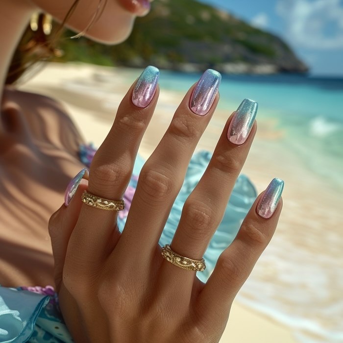 glass beach nails