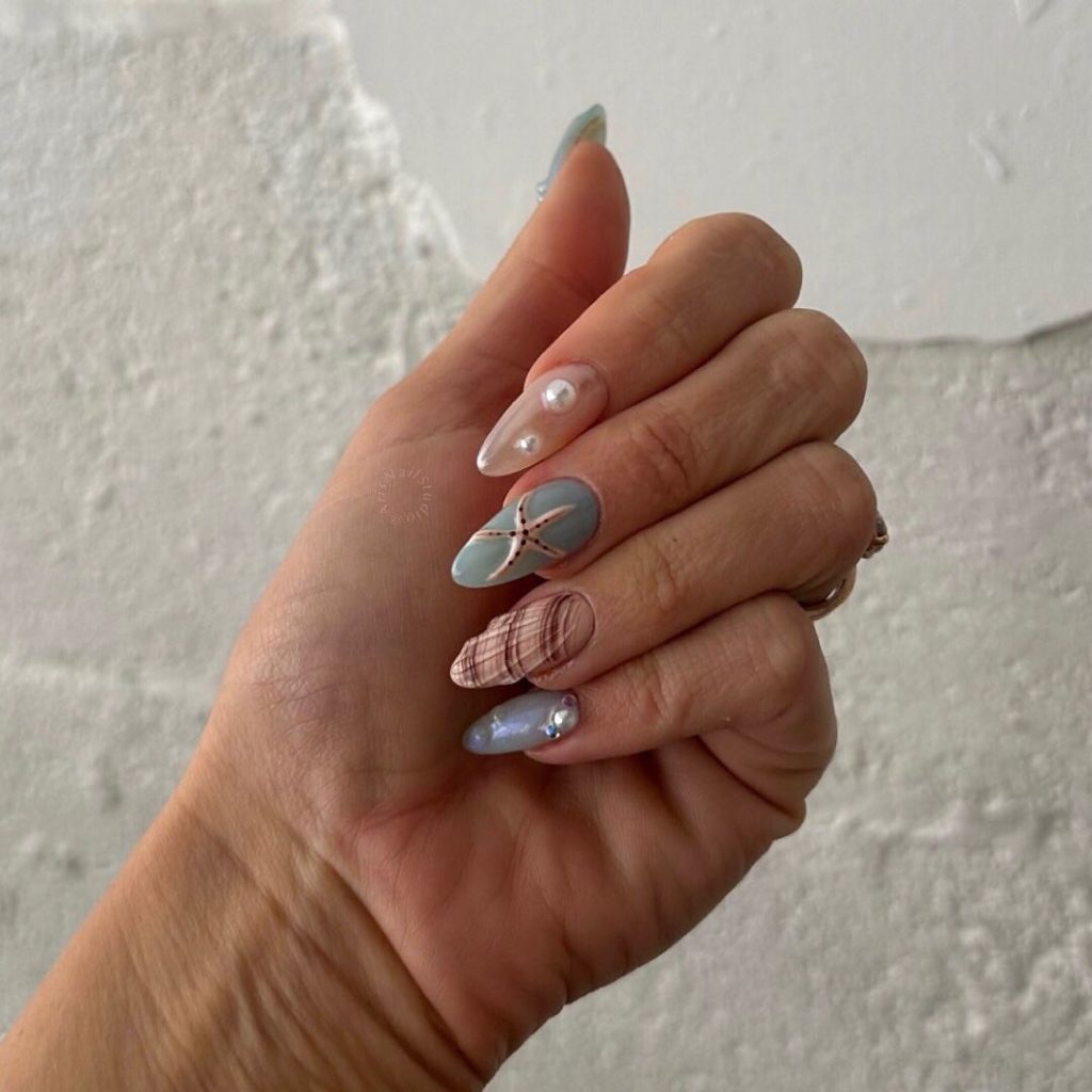 ombre beach nails