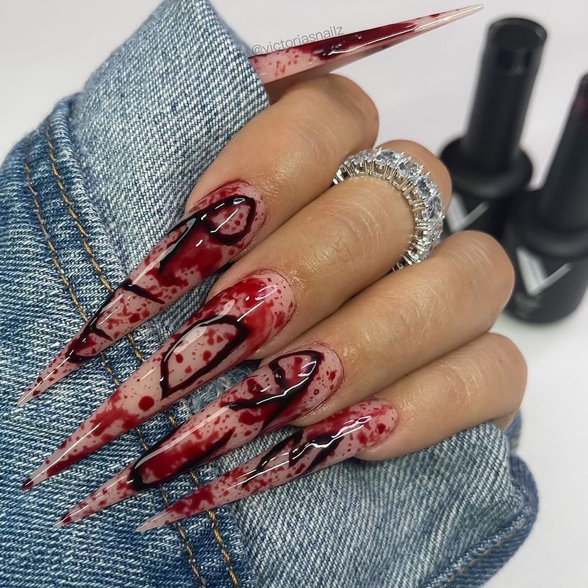 sharp hallowen nails