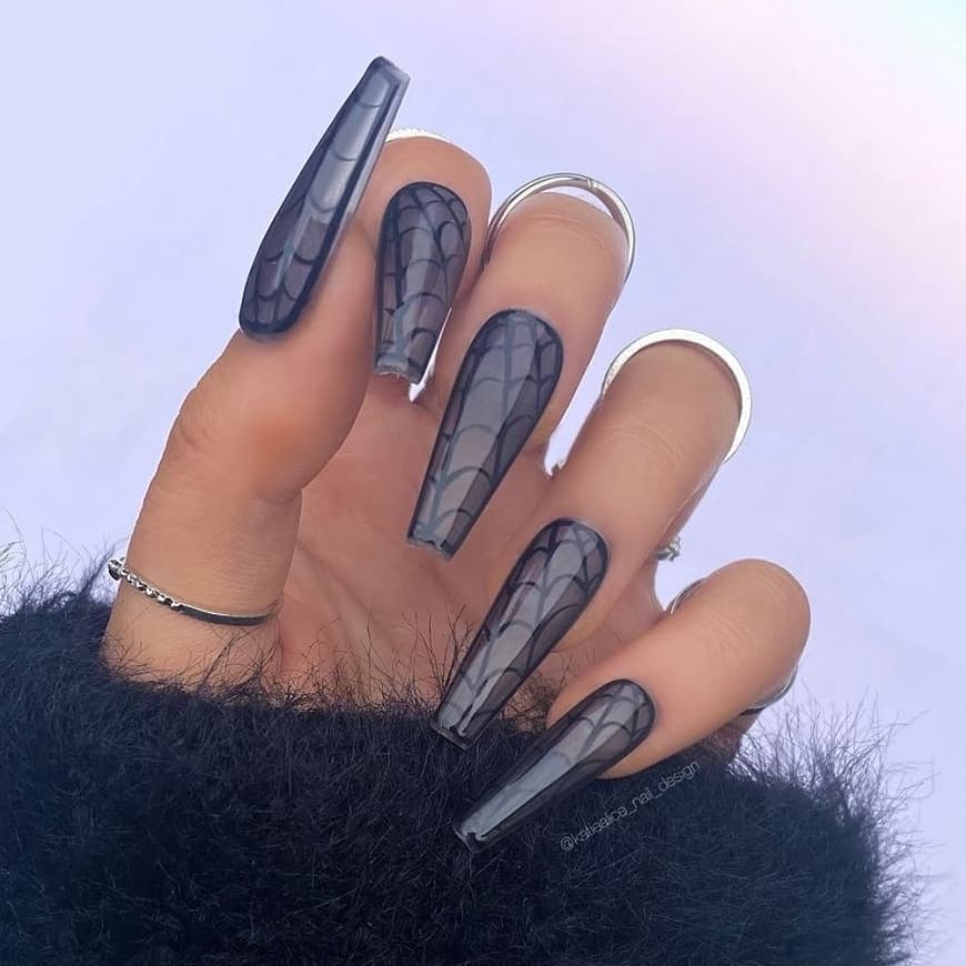 transparent hallowen nails