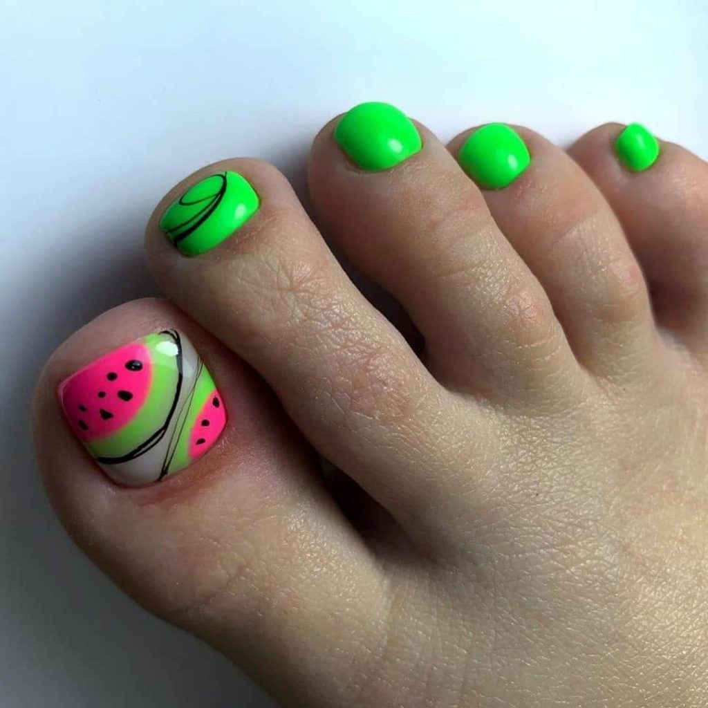 watermelon summer pedicure