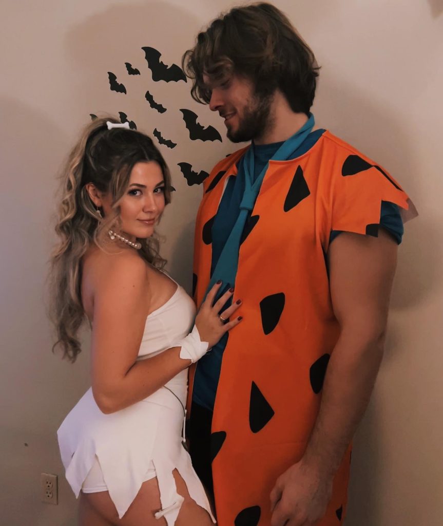 Flinstone couple Halloween costumes