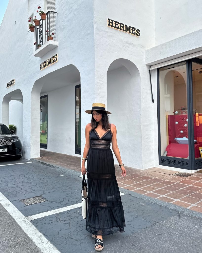 black lace panel dress