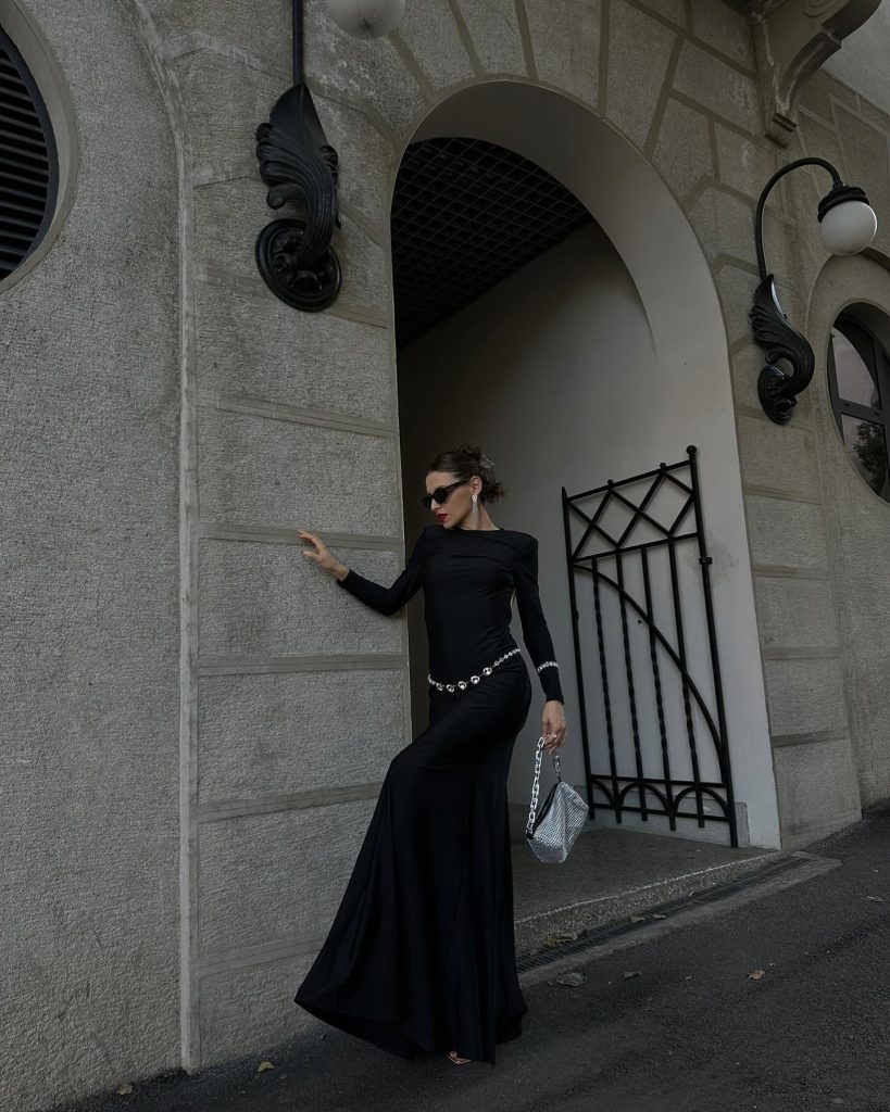 black maxi dress
