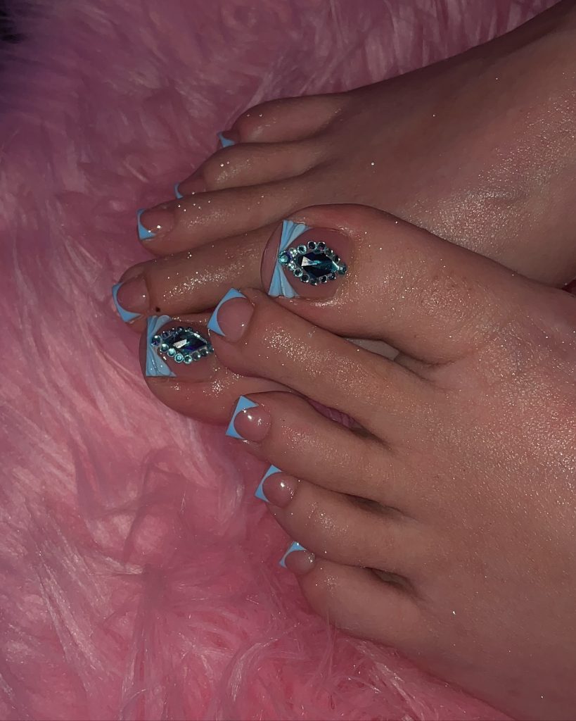 french blue toe nails