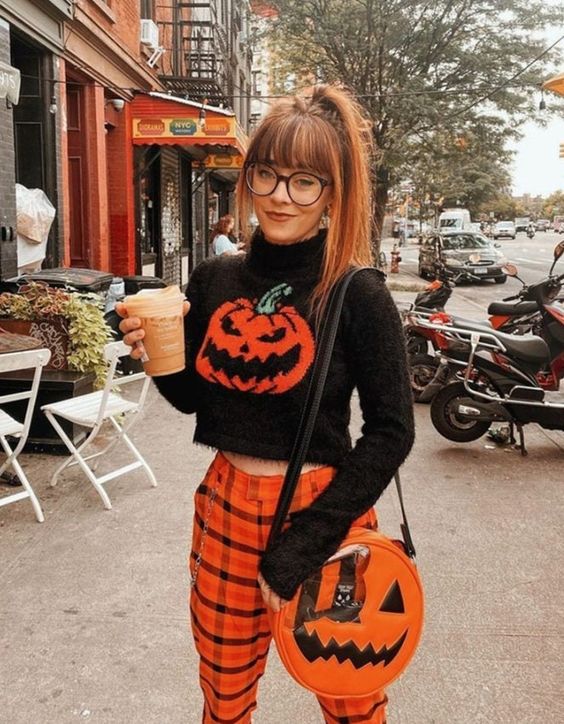 pumpkin print solo halloween costume