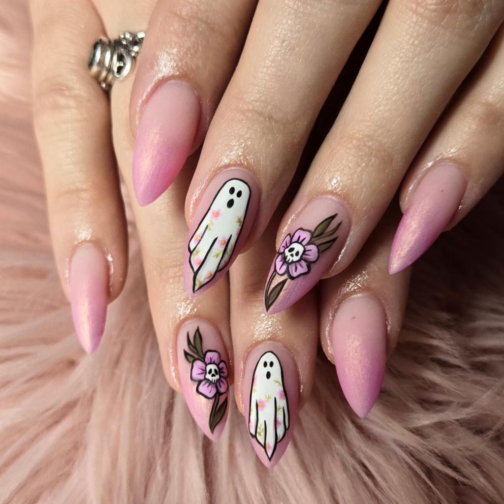 3d spooky halloween nails