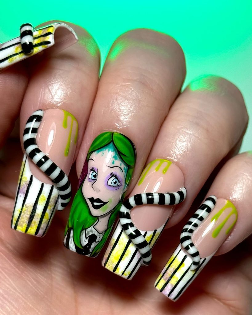 babydoll beetlejuice nails