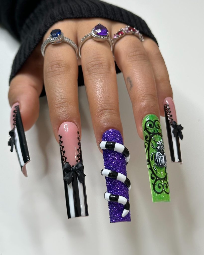 charm bettlejuice nails