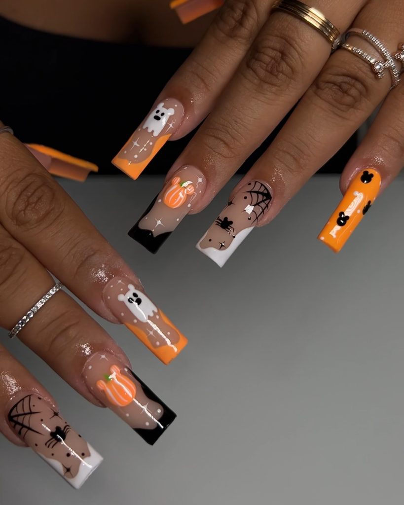 combo spooky halloween nails