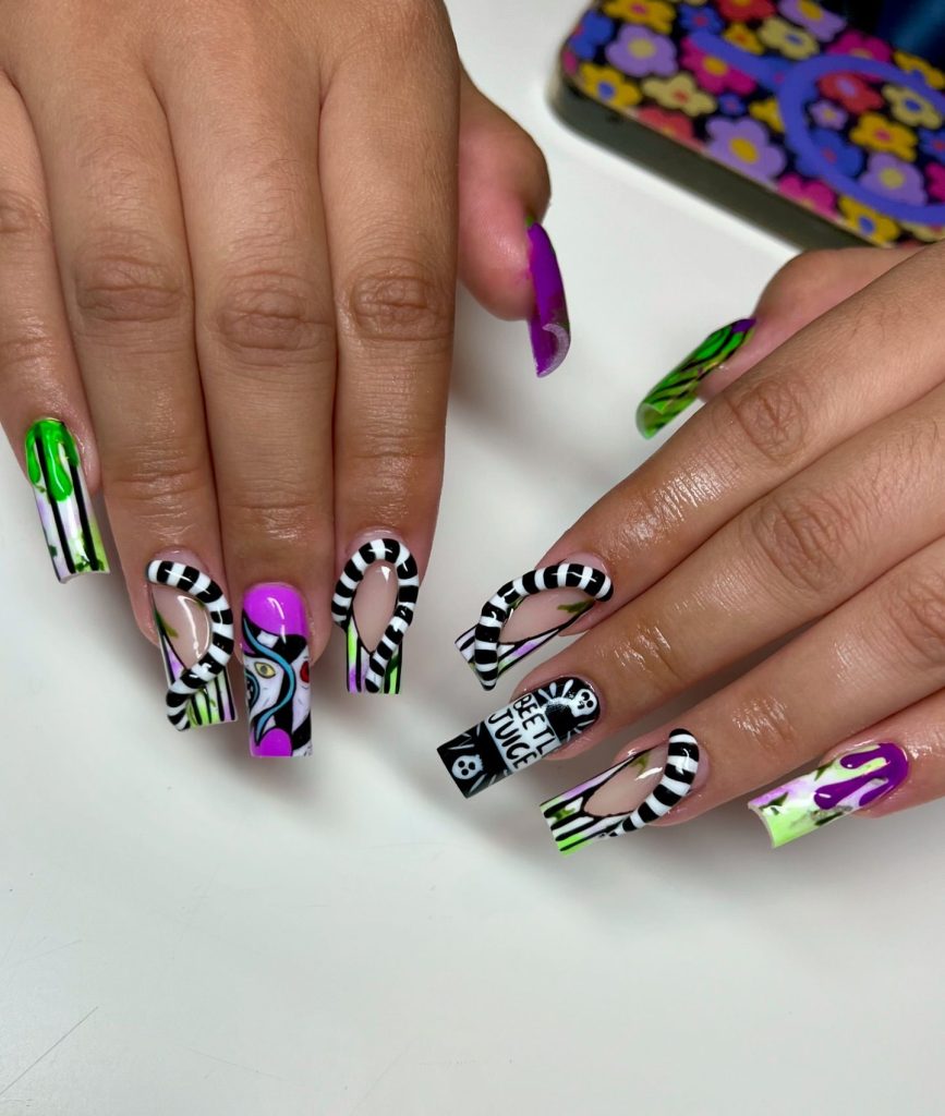 funky beetlejuice nails
